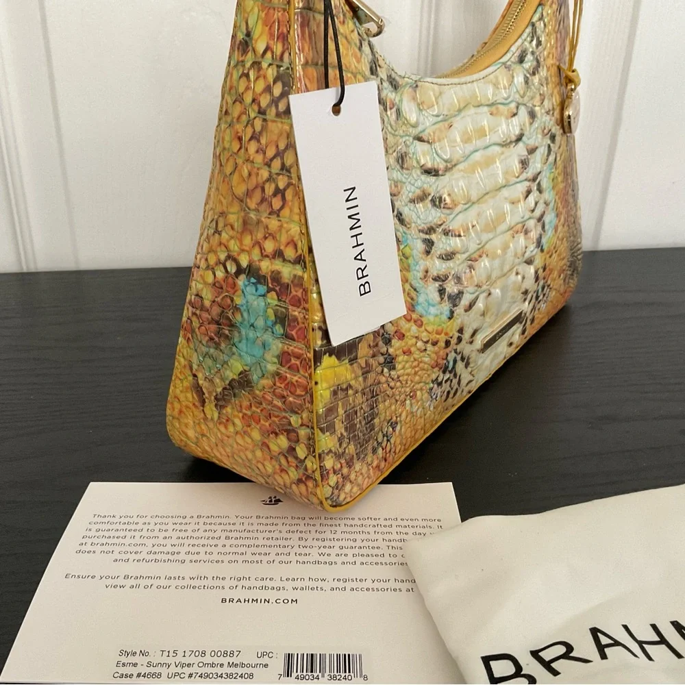 NWT Brahmin Esme Sunny Viper Ombre Melbourne - Picture 4 of 7
